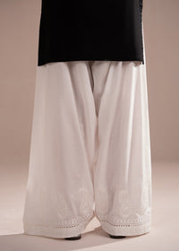 White Embroidered Farshi Shalwar