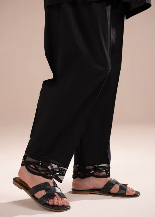 Black Embroidered Trouser