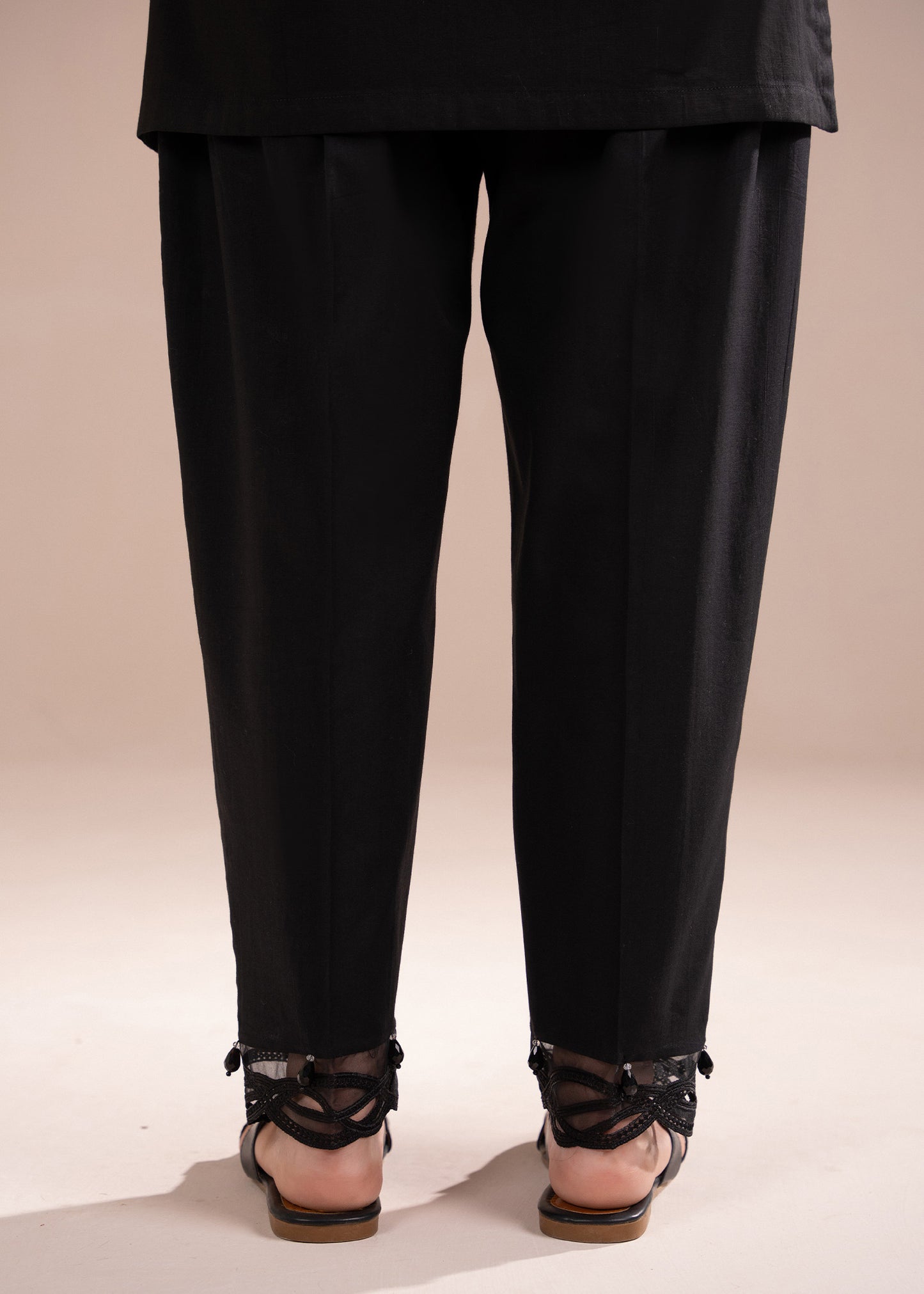 Black Embroidered Trouser