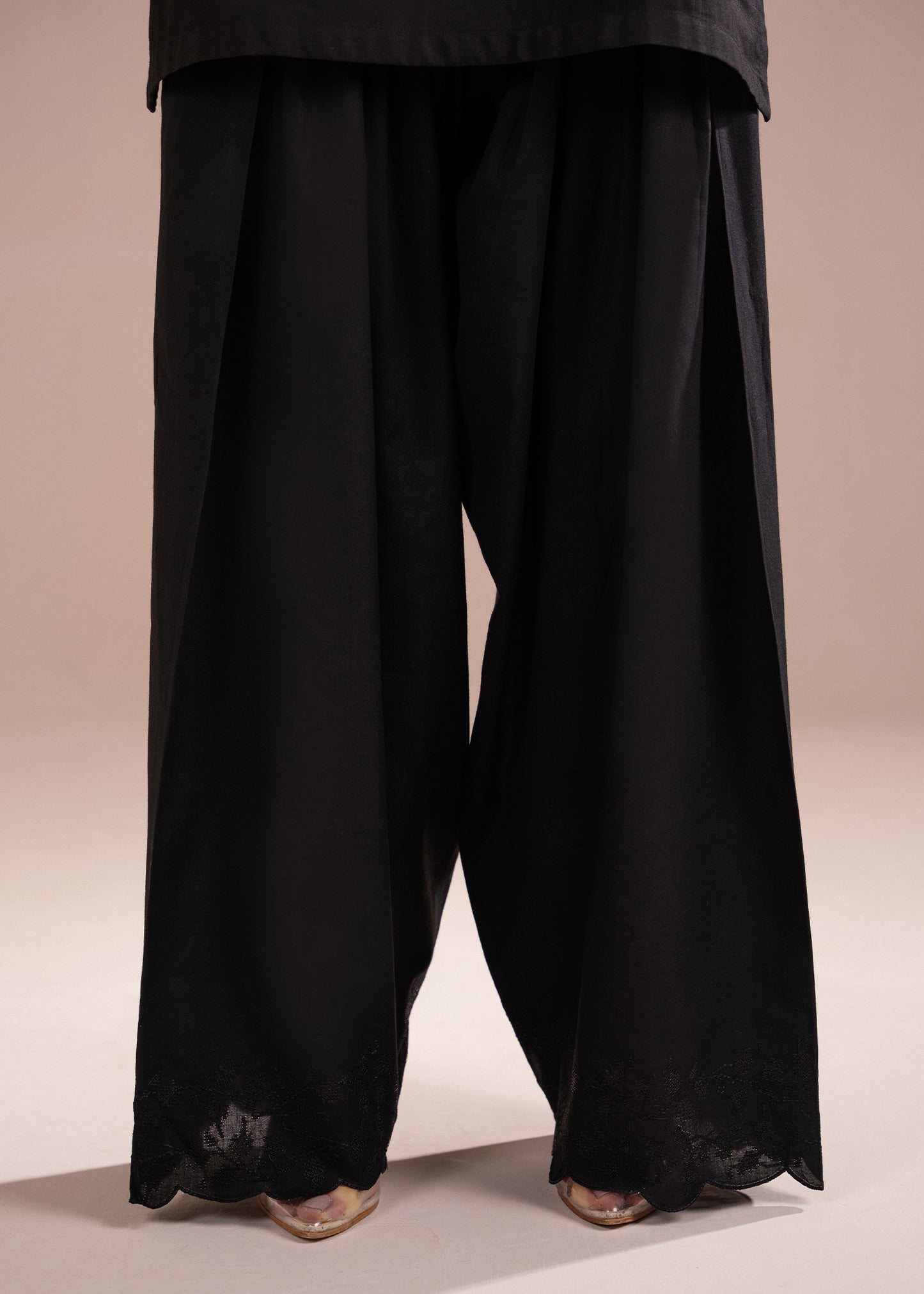 Black Embroidered Farshi Shalwar