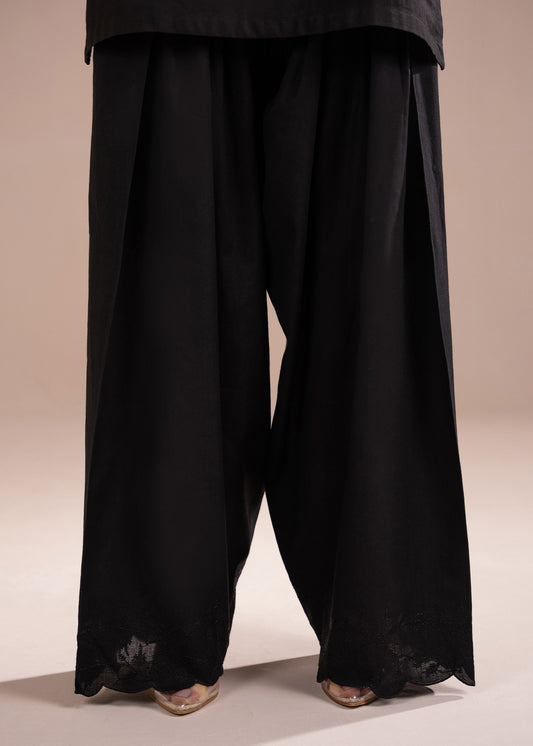 Black Embroidered Farshi Shalwar