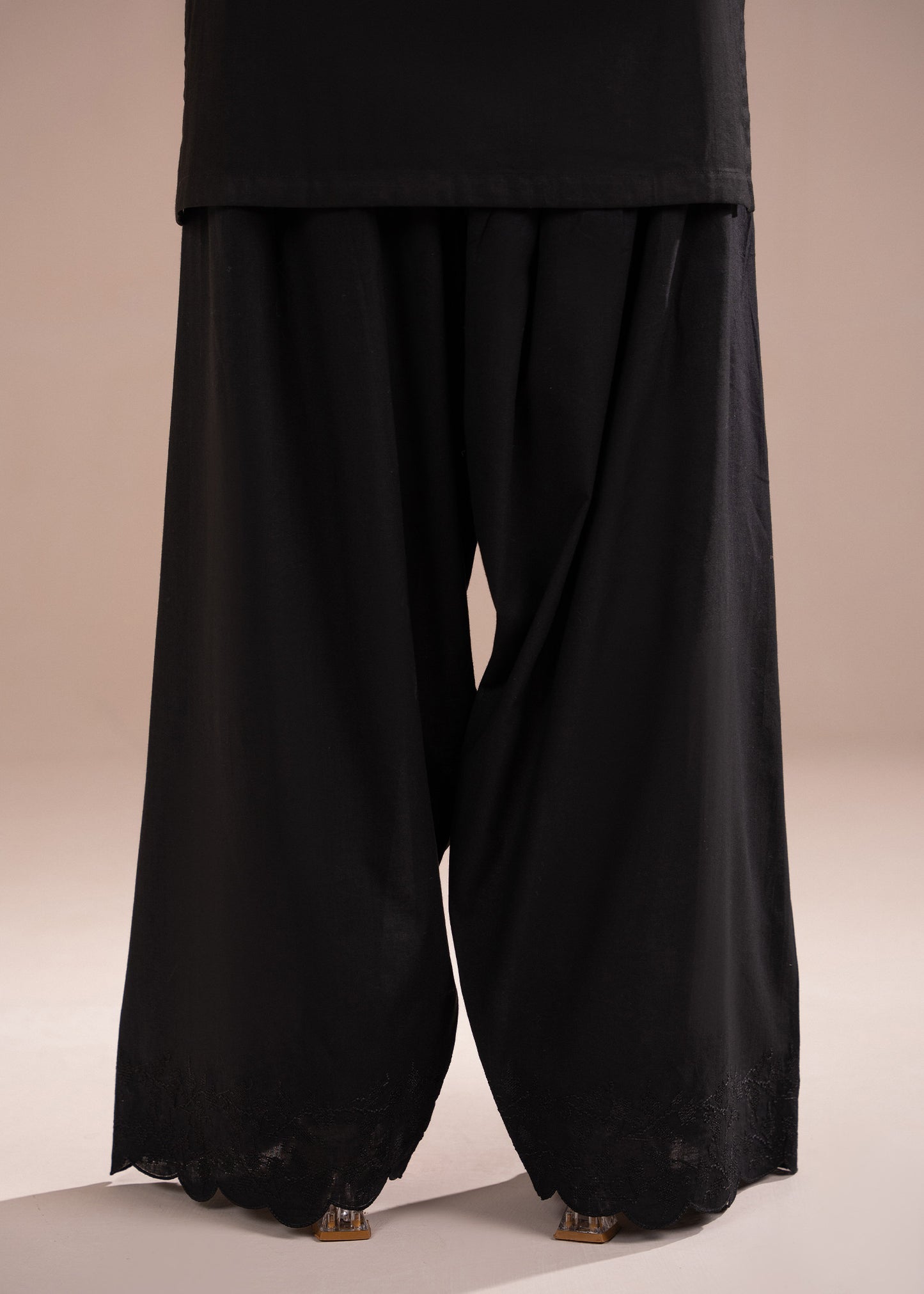 Black Embroidered Farshi Shalwar