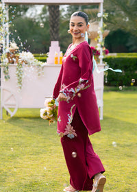 Plum Embroidered Suit