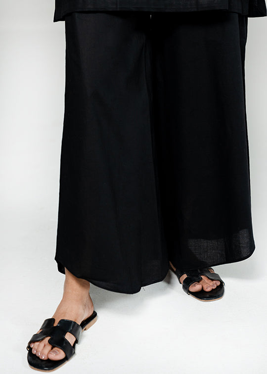 Black Flared Culotte
