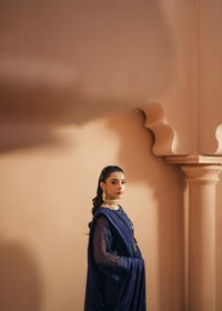 Navy Blue Khaddi Net Suit