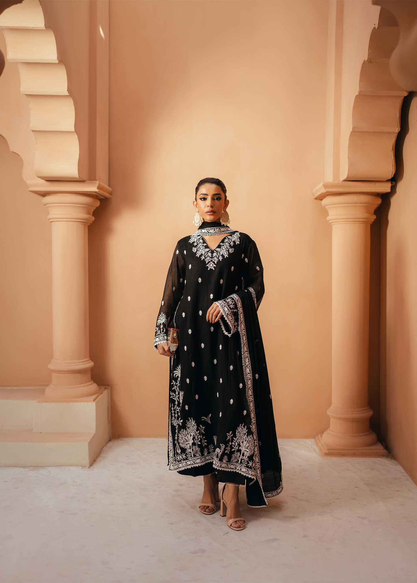Black Khaadi Net Suit