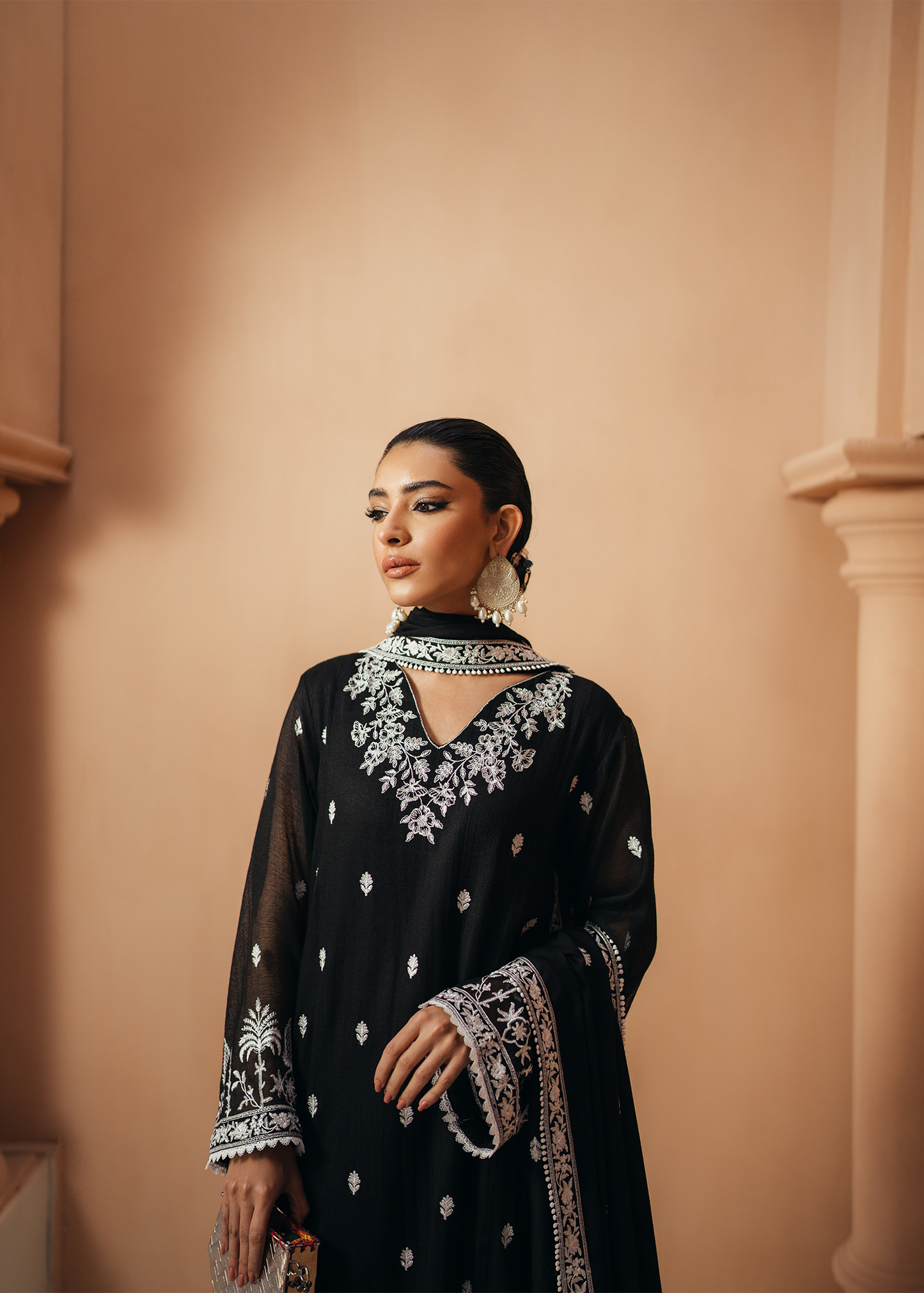 Black Khaadi Net Suit