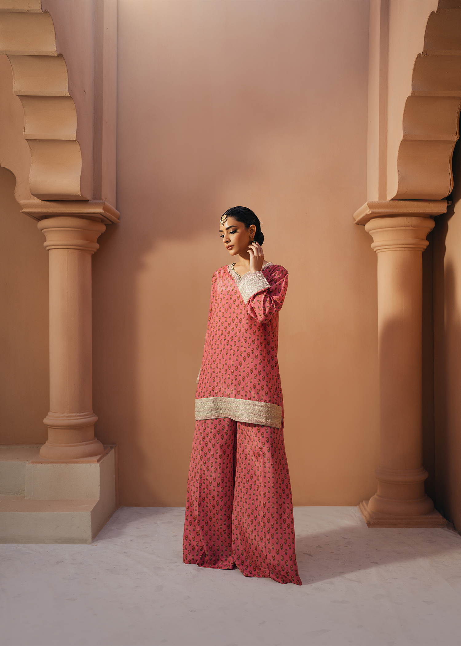 Pink Silk Sharara Suit