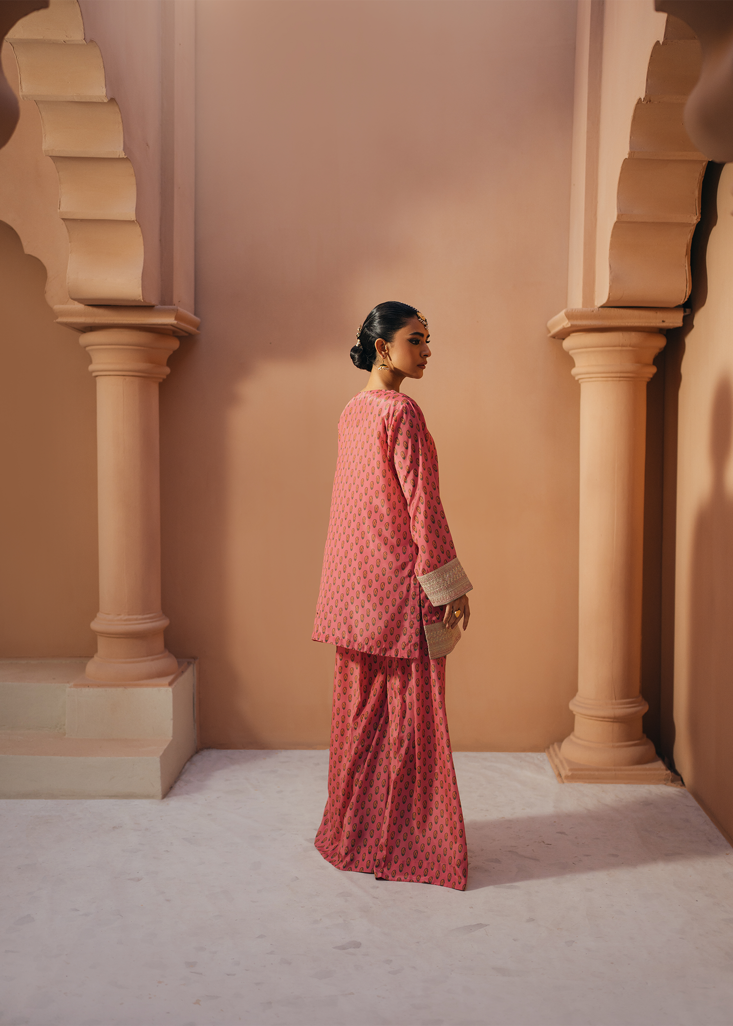 Pink Silk Sharara Suit