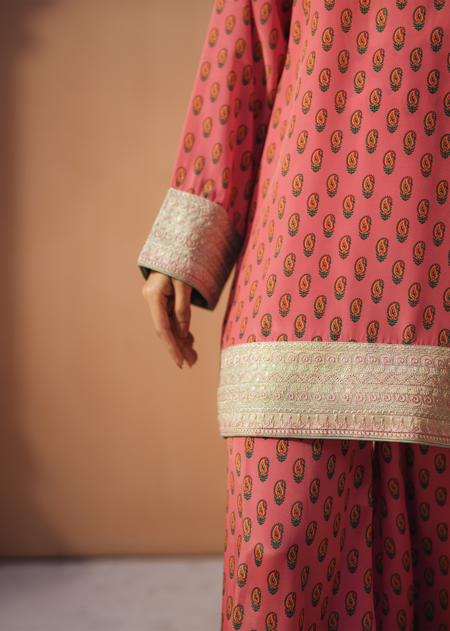 Pink Silk Sharara Suit