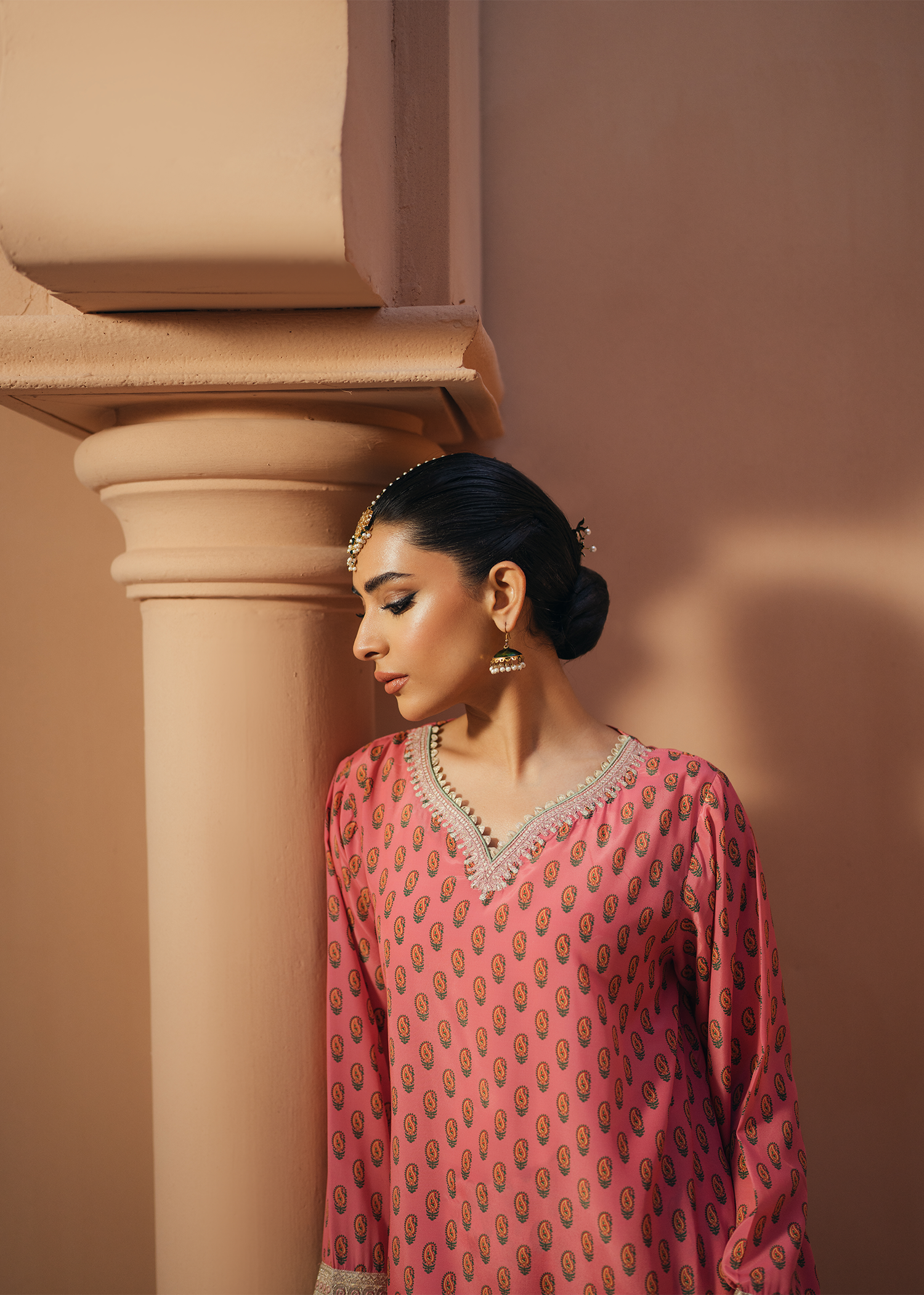 Pink Silk Sharara Suit