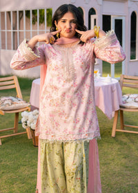 Baby Pink Printed Embroidered Suit