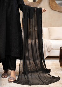 Black Chiffon Embroidered Dupatta