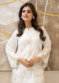 Cloud White Embroidered Lawn