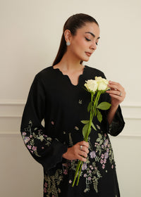 Midnight Black Embroidered Lawn