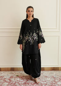 Midnight Black Embroidered Lawn