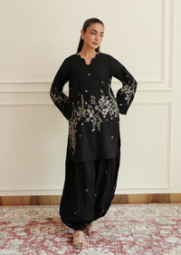 Midnight Black Embroidered Lawn