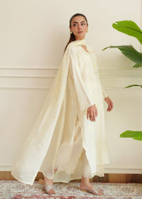 Eggshell White Embroidered Lawn