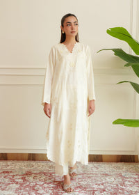 Eggshell White Embroidered Lawn