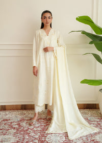 Eggshell White Embroidered Lawn