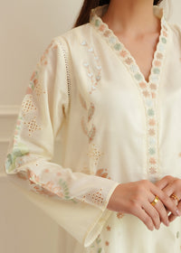 Ivory White Embroidered Lawn