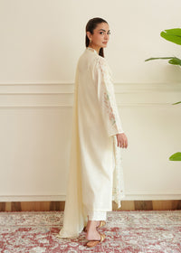 Ivory White Embroidered Lawn