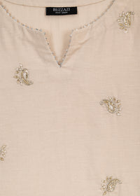 Beige Embroidered Sharara Suit (2 pc)