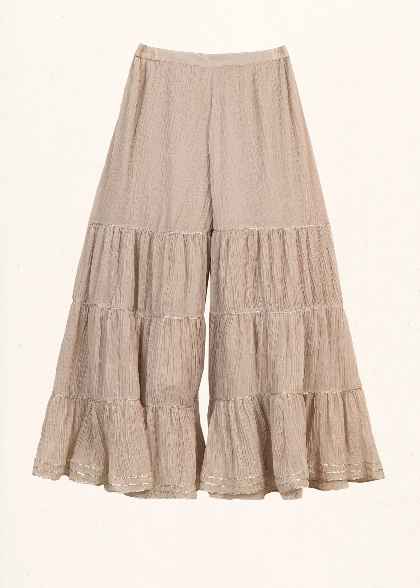 Beige Embroidered Sharara Suit (2 pc)
