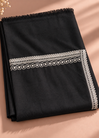 Black Embroidered Pashmina Shawl