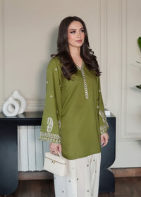 Matcha Green Embroidered Shirt