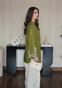 Matcha Green Embroidered Shirt