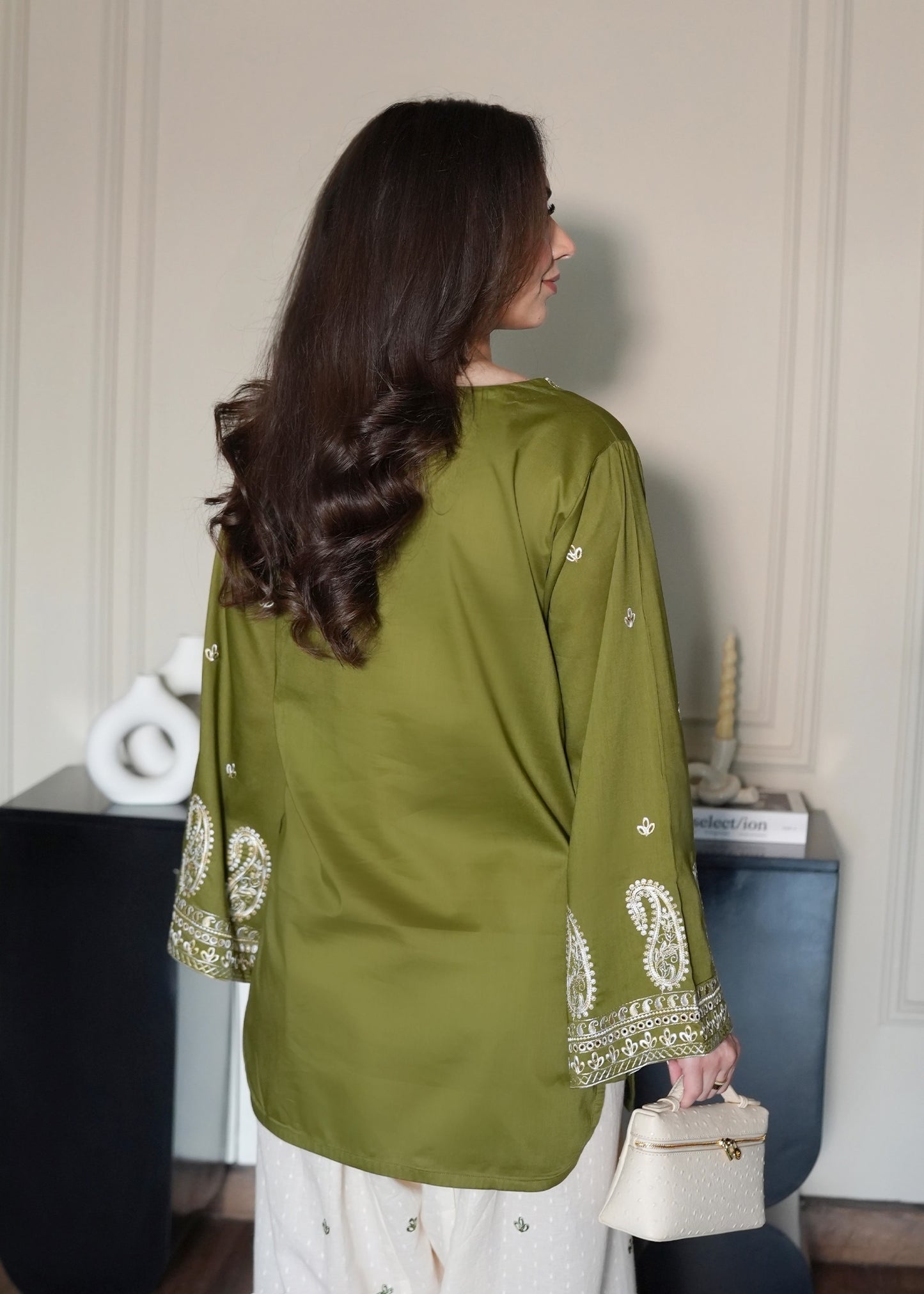 Matcha Green Embroidered Shirt