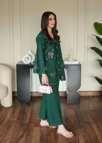 Forest Green Embroidered Lawn Co-ord Set