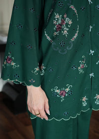 Forest Green Embroidered Lawn Co-ord Set