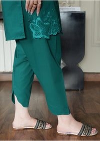 Teal Green Embroidered Lawn Co-ord Set