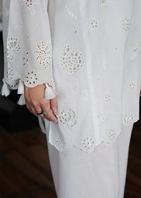 White Embroidered Lawn Co-ord Set