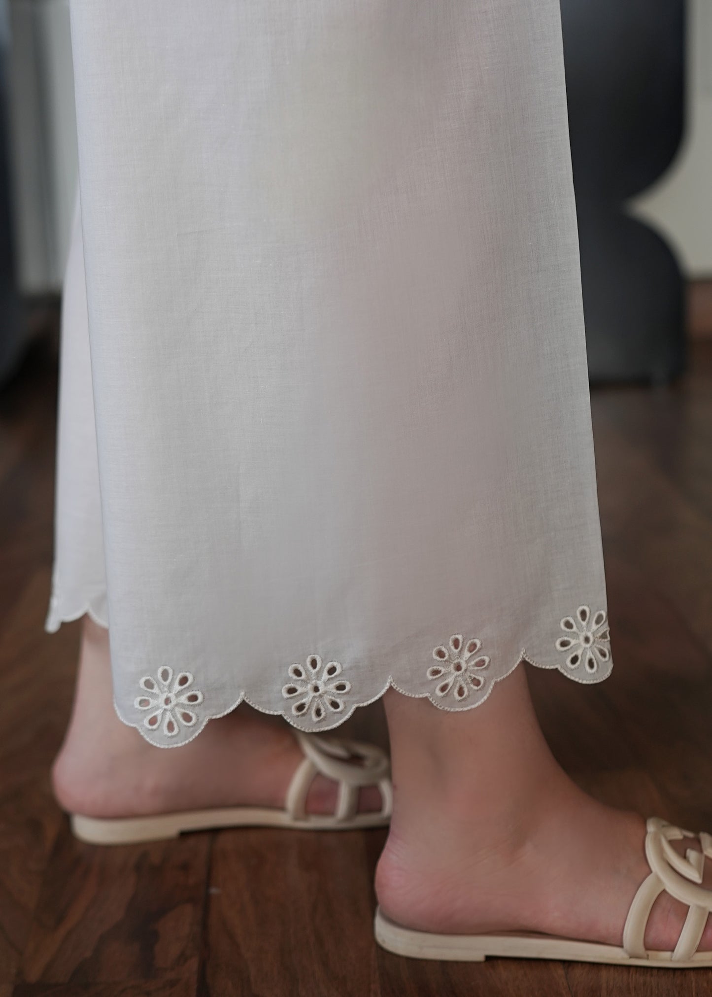 White Embroidered Lawn Co-ord Set