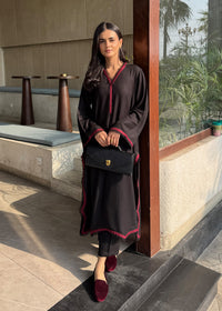 Black Embroidered Karandi 2 PC Suit