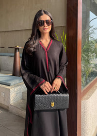 Black Embroidered Karandi 2 PC Suit