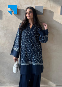 Navy Blue Embroidered Karandi 2 PC Suit
