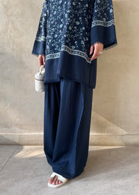 Navy Blue Embroidered Karandi 2 PC Suit