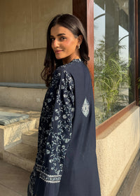 Navy Blue Embroidered Karandi 2 PC Suit