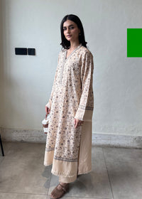 Beige Embroidered Karandi 2 PC Suit