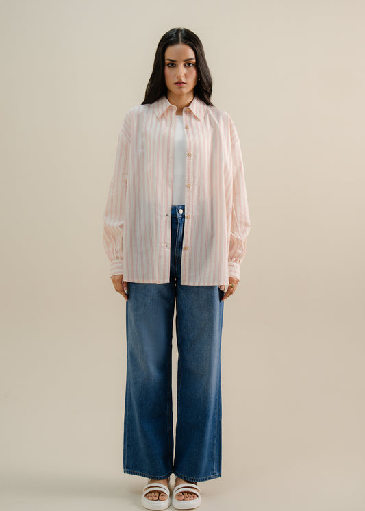 cropped button front shirt