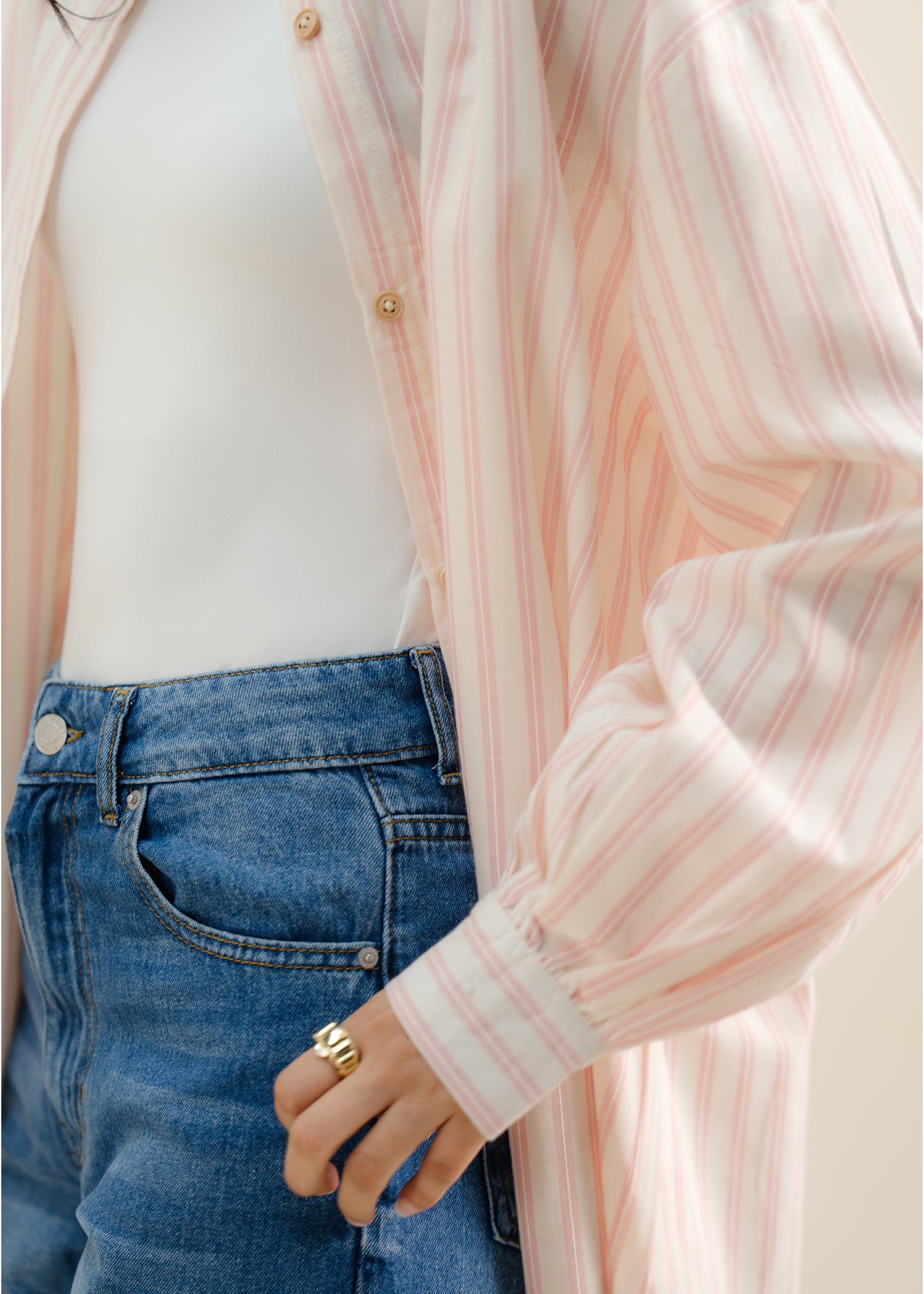 Pink Striped Button Up