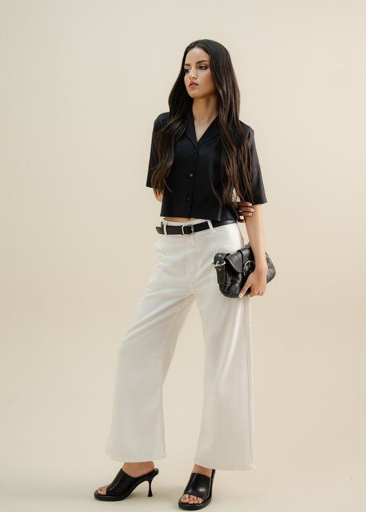 cropped shirt with buttons