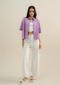 Purple Cropped Shirt