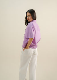 Purple Cropped Shirt