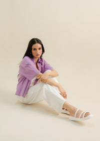 Purple Cropped Shirt