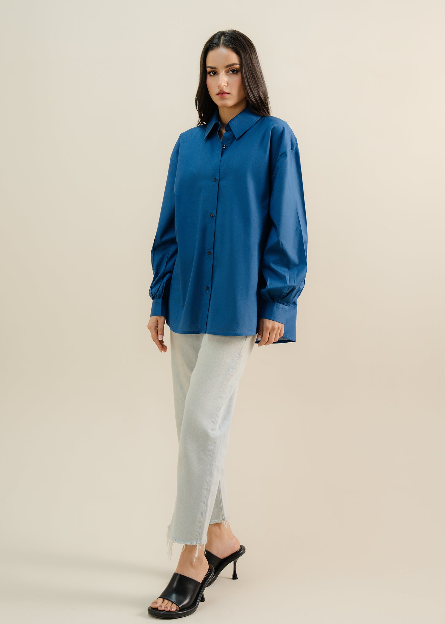 cropped button up shirt